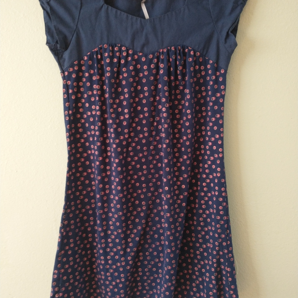 Blue and red floral cotton dress